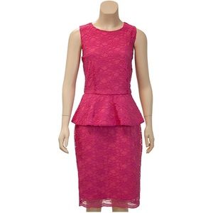 Joseph Ribkoff Peplum Lace Sleeveless Dress